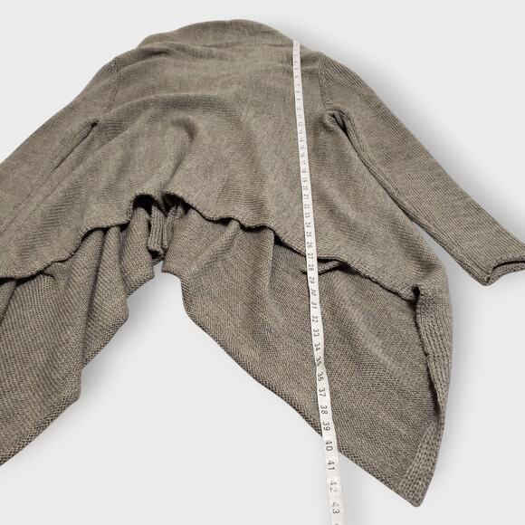 Katherine Barclay Wool Mohair Asymmetric Buckle Shawl Cardigan Brown Sz Large - Picture 14 of 14